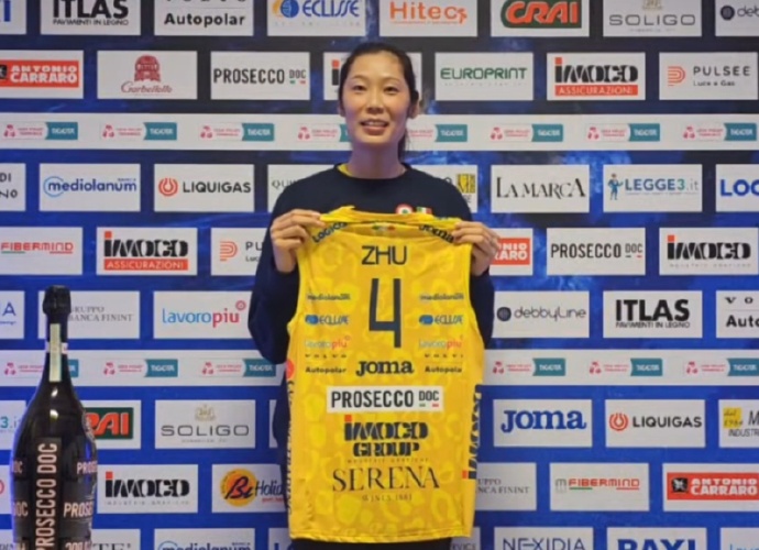 朱婷拿下全场最高13分荣获MVP 帮助科内利亚诺女排取得六连胜
